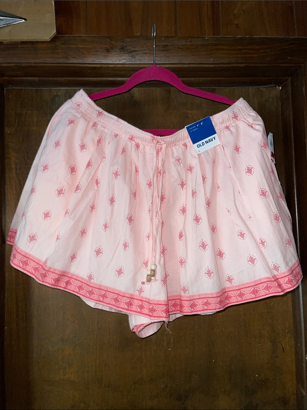 Old Navy Light Pink Embroidered Skort with Coral Trim